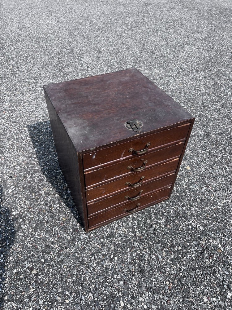Antique Wooden Tabletop Cabinet Drawer Jewelry Collector Apothecary Victorian