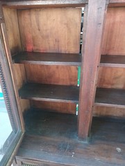 Antique Tramp Art Wooden Apothecary Cabinet c.1910 Folk Art 37″X23″X10″