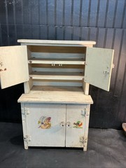 Vintage 1930s Children’s Wood Hoosier Kitchen Cabinet Hutch Salesman Sample