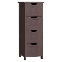 Floor Bathroom Storage Cabinet with Slide Out Drawers for Living Room Brown