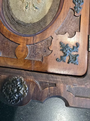 Antique Walnut Black Forest Carved Wall Cabinet