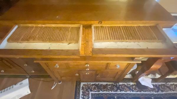 Antique Oak Dental Cabinet Vintage