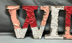 Decorative Salvaged Tin Ceiling 8×29 Patchwork Mix Color Metal WINE Sign 17-26B