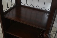 73379: STICKLEY Roycroft Mission Oak Leaded Glass Cabinet