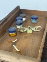 Antique Oak Apothecary Doctor travel cabinet with equipment 1890 medical