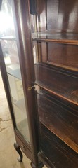 Antique Queen Anne Style China Cabinet Curio Living Dining Room Furniture TLC