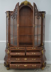 L63333EC: Dutch Style Painted Faux Burl Walnut China Cabinet