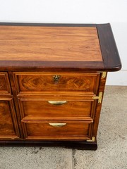 Mid Century Modern Dresser Credenza Walnut 9 Drawer Wood Brass Handle Mcm