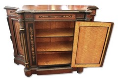 Antique Renaissance American Rosewood & Bronze Mounted Credenza