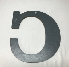 Decorative Salvaged Tin Ceiling 17″ Patchwork Silver Metal Letter C Old 1628-23B
