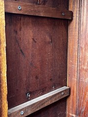WOW vintage antique mahogany post Office work cabinet 83” L x 101” H x 15.5” D