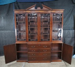 Baker Manor House English George III Mahogany Breakfront China Cabinet Bookcase