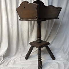 MCM Turned Wood Sewing Spool Knit Yarn Tray Stand Magazine Plant Storage Handle