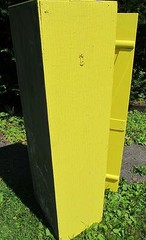 Vintage Antique Wooden Yellow Painted Cabinet Pantry – Old Kitchen Collectible