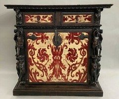 17th Century Spanish Burled Walnut Vargueno or Collectors Cabinet