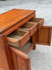Antique chinese cypress wood hall cabinet console Table Server Country