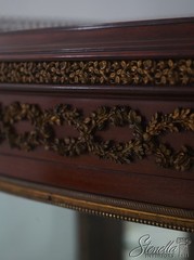L72780: PAINES Vernis Martin Bow Front Mahogany Vitrine Display Cabinet