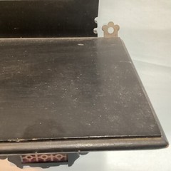 Antique Aesthetic Movement Victorian Ebonized Wall Shelf Velvet Brass H/P Flower