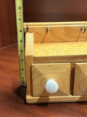 Antique Wooden 2 Drawer Recipe Card Holder, Decorative Cabinet Key Holder