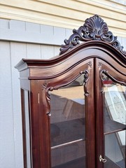 67366 Solid Mahogany Hand Made Curio China Cabinet with Drawer