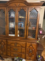 1970s vintage glass display china hutch used but in great condition