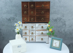 Solid Wood Vintage Apothecary Cabinet with 9 Drawers – Multi-Use Storage Organiz