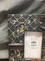 VTG Decorative 4×6 Tin Ceiling 3″ Patchwork Metal Picture Frame Old 1180-25B