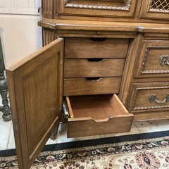 Auffrey & Co Fine French Furniture China Cabinet Solid Carved Wood Tons Storage