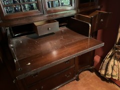 Beautiful 1940’s Antique Mahogany China Cabinet with secretary Desk