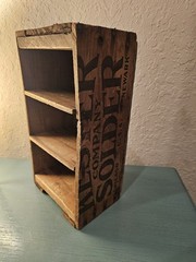 Vintage Depression Era Kester Solder Shipping Crate Wood Shelf Unit,…