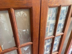 Vintage Oak Craftsman Cabinet Doors 8 Light Two Pairs