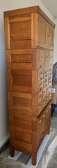Yawman and Erbe Mfg Co. Antique Wood File. 23 Drawers 2 Doors 2 slide out trays.
