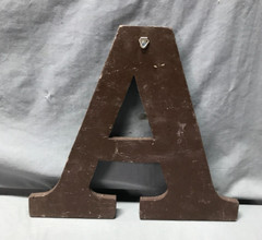 Decorative Salvage Tin Ceiling 12″ Patchwork RUST Metal VTG Letter A Old 227-25B