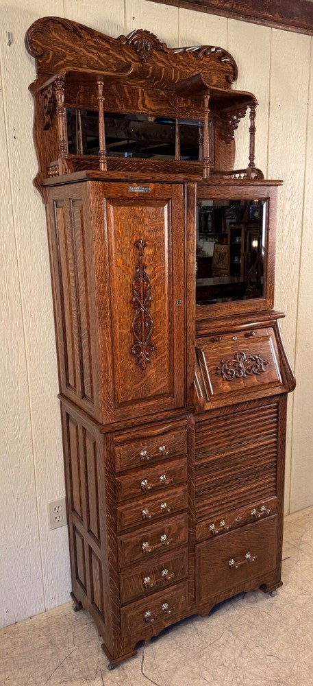 Antique Oak Harvard Co. Dental Cabinet #46X