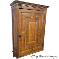 Antique victorian tiger oak hanging cupboard medicine cabinet raised panel