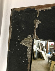 VTG Salvage Tin Ceiling 23″ SQ Metal 11″ Mirror Pineapple Fleur De Lis 1868-23B