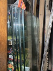 c1920 vintage birch upright vitrine like Cabinet E H Sheldon Co. 80”h x 71 x 18”