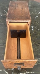 Vtg Antique Sayers Systems Single Oak Wood Drawer Index File Cabinet 15″x 8”x 6”