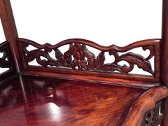 Vintage Chinese Solid Rosewood Corner Etagere Cabinet Carved Whatnot Shelf Heavy