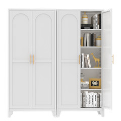 71” 2 Shapely Doors Cabinet, Metal Storage Cabinet with Doors
