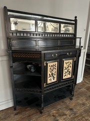 Antique Aesthetic Movement Console Sideboard – Ebonized & Gilted – c.1880’s