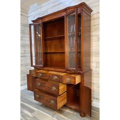 Morganton Mahogany Serpentine Breakfront Hutch 1940’s