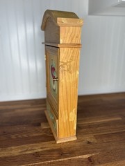 Vintage Wood Counter Top or Hanging Cabinet Hand Painted Apple Pear Fruit Vines