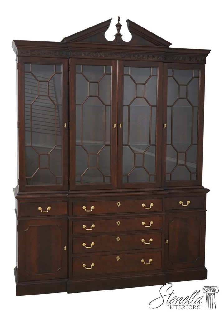 65746: STICKLEY Chippendale Style 4 Door Mahogany Breakfront