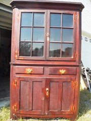 Antique Cherry 2 Piece Corner Cupboard Kitchen Cabinet Southern Pennsylvania
