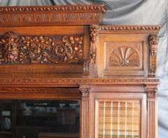 Antique Highly Carved Victorian Oak Sideboard – original finish