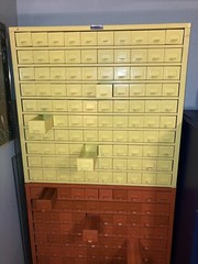 Collectible Vintage HOBART 100 Drawer Small Part File Cabinet *Yellow Unit Only