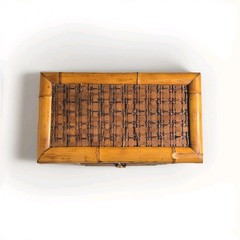 🍯Antique🍯 Honey Bamboo & Woven Rattan Cabinet 1970s