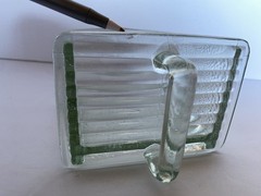 Rare Antique Vintage Large Original Poncet Glass Dry Scoop for Hoosier Cabinet