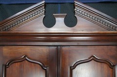 Vintage Thomasville Cherry Blockfront Secretary Bookcase Cabinet Dry Bar Cabinet